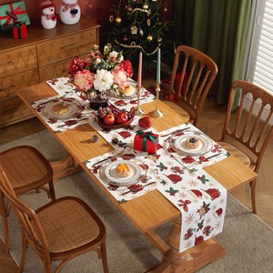 JU-464 Runner da Tavola Bianco con <span class=keywords><strong>Stampa</strong></span> <span class=keywords><strong>Digitale</strong></span> Albero di Natale - Product Image 2