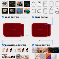Pochette en velours personnalisée pour mini-trousse de maquillage, rouge à lèvres, fond de teint, cosmétiques, avec logo personnalisé, solution de rangement résistante aux chocs