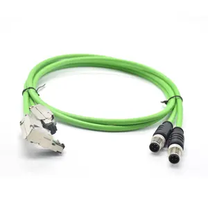 High quality EtherCat Ethernet IP67 metal RJ45 cable 4 pin M12 D code ...