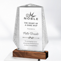 Trophées personnalisés en cristal de noyer et prix commémoratifs en bois pour les honneurs d'excellence en reconnaissance des employés