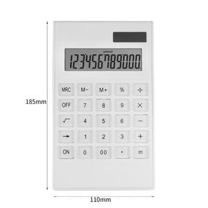 Calculatrice solaire blanche 12 chiffres double alimentation usage général cadeau de bureau - Product Image 4