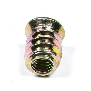 Threaded chèn <span class=keywords><strong>Nut</strong></span> thép Hex ổ cắm <span class=keywords><strong>csk</strong></span> đầu với mặt bích gỗ chèn hạt cho gỗ - Product Image 1