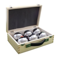 Ensemble de boules de pétanque avec 6 boules dans une boîte en bois, acier Q195, pour toutes les saisons, sports de plein air et jeux de cour