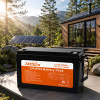 PATTERN 12.8V 150Ah 1920Wh IP65 Su Geçirmez Derin Deşarjlı LiFePO4 Akü Paketi, Şebeke Dışı Kabin Ev Güneş Enerjisi Depolama Aküsü için