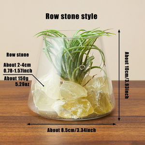 Kit de terrarium en <span class=keywords><strong>pierre</strong></span> brute de cristal naturel en gros pour plantes <span class=keywords><strong>a</strong></span>ériennes, idéal pour la décoration de bureau à domicile et comme cadeau de guérison spirituelle - Product Image 2
