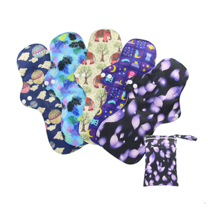 Ohbabyka Kinh Nguyệt Pads Thời Gian Pads Vệ Sinh Khăn Ăn In Tre Tái Sử Dụng Mỗi Pad Trong Một Túi Opp Panty Lót Vải Lady Hoặc Cô Gái - Product Image 1