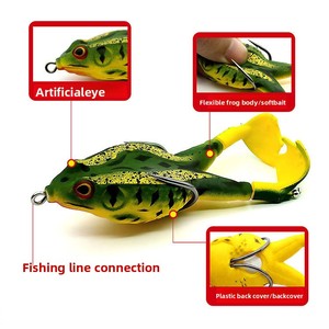 เหยื่อ<span class=keywords><strong>ตก</strong></span><span class=keywords><strong>ปลา</strong></span>แบบผิวน้ำ 90 มม./13.7 กรัม รุ่น Topwater Thunder Frog ขาหมุนได้ 360 องศา ตัวลอยน้ำแบบกลวง ป้องกันการติดต้นไม้ ตัวเบ็ดคู่ สำหรับ<span class=keywords><strong>ตก</strong></span><span class=keywords><strong>ปลา</strong></span>แบส <span class=keywords><strong>ปลา</strong></span>ชะโด ในทะเลสาบและลำธาร - Product Image 4