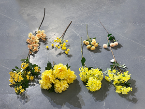 Ramo falso de <span class=keywords><strong>rosas</strong></span> artificiales de calidad superior amarillo de 50cm hecho a mano para decoración del hogar y accesorios de fotografía - Product Image 2