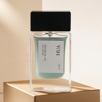 Botella de Perfume de Vidrio Minimalista de Lujo al por Mayor, Personalizada, de 30 ml y 50 ml, con Tapa de Madera, Logotipo Personalizado OEM Disponible