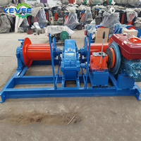 Treuil forestier diesel portable à double tambour, robuste, pour le tirage de bois, avec entraînement direct par arbre, treuil de levage