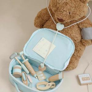 Bambini educativo finto gioco Set simulato <span class=keywords><strong>borsa</strong></span> medica con luci in materiale legno regalo per il bambino per la casa gioco di ruolo come medico - Product Image 3