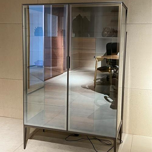 Factory Wholesale Lighted Transparent Aluminum Glass Display Case Home Storage Showcase Airplane Wing <strong>Cabinet</strong> With Drawers - Product Image 3