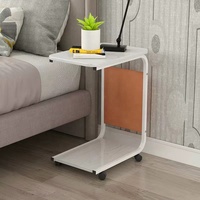 Mobilier de salon moderne et durable Support de rangement portable Table basse en bois de lit avec roue