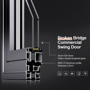 Puertas Comerciales OUNA para Tiendas, Resistentes <span class=keywords><strong>al</strong></span> Viento, con Marco de Aleación de Aluminio y Vidrio, Diseño Francés, para <span class=keywords><strong>Supermercados</strong></span> y Uso en Exteriores - Product Image 6