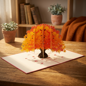 Carte pop-up 3D artisanale en papier, design personnalisé Vietnam Arbre Rouge, découpe laser, cadeaux de mariage pour couples, Viet-craft Hanoi, tendance du moment - Product Image 6