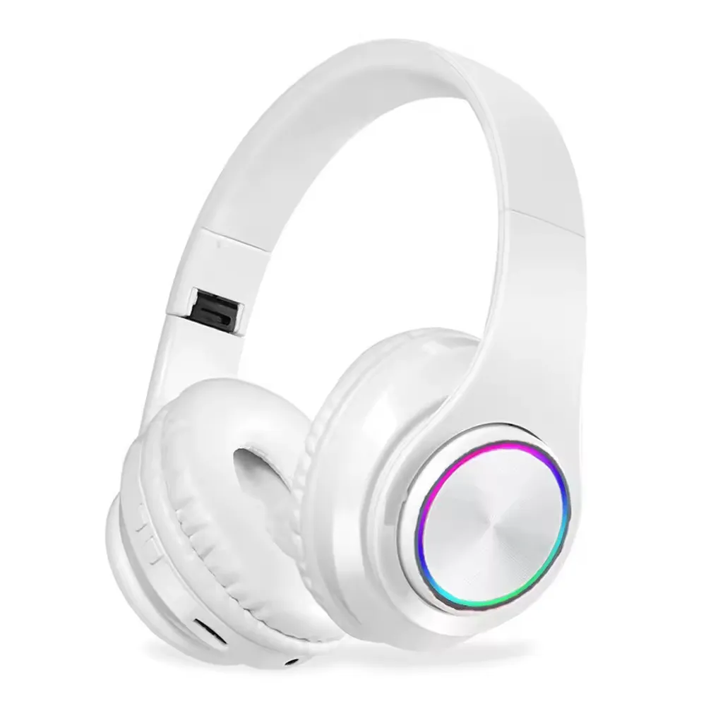 P9 Pro Max headphone lampu warna dapat dilipat, headphone Stereo olahraga musik Game kartu dapat dilipat