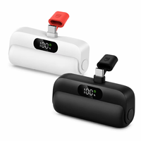 Cargador Portátil Mini Cápsula de 5000mAh y 20W con Enchufe Tipo-C Integrado, Pantalla LED Digital, Power Bank, Listo para Venta al Por Mayor