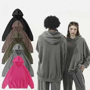 Sweat-shirt à capuche surdimensionné en molleton épais pour homme, impression personnalisée, streetwear d'hiver - Product Image 1