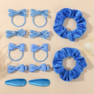 Children's <b>Bow</b> Hair Ring Girls Solid Color Dovetail Cute European American Style Princess Side <b>Clip</b> Polyester - Product Image 4