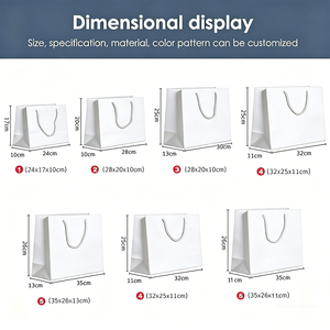 Sac en papier blanc de luxe de haute qualité, matériaux recyclés écologiques pour cosmétiques, chaussures, fourrures, emballage en papier blanc avec logo personnalisé - Product Image 3