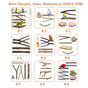 Plateforme en bois naturel, jouets pour perruches, accessoires pour cage à oiseaux, perchoir pour oiseaux, perchoir pour perruches - Product Image 2