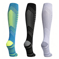 Chaussettes de compression professionnelles tricotées Meikes ODM pour mollets, sport, fitness, course à pied, respirantes, en nylon polyamide, pour la nuit