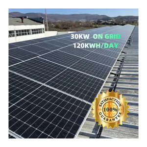 新型30KW并网太阳能系统成套太阳能电池板智能逆变器30000瓦可靠设计价格便宜