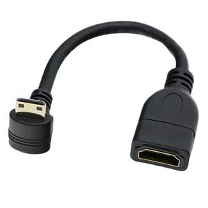 Câble <span class=keywords><strong>Mini</strong></span> <span class=keywords><strong>HDMI</strong></span> mâle vers <span class=keywords><strong>HDMI</strong></span> femelle standard Ultra 4K HD 3D, angle descendant à 90 degrés, gaine en PVC, prend en charge les applications de moniteur - Product Image 5