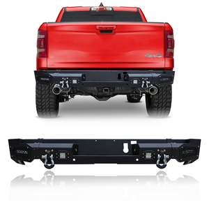 Kết cấu màu đen phía trước phía sau <span class=keywords><strong>Bumper</strong></span> lắp ráp cho Dodge Ram 1500 2019 2020 2021 W/đèn LED với D-Ring xe bumpers - Product Image 6
