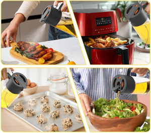 Bouteille pulvérisatrice d'huile de 250 ml en verre de qualité supérieure, distributeur d'huile de cuisson, pulvérisateur d'huile d'olive pour friteuse à air, salade et outils de cuisson - Product Image 3