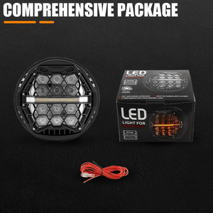 Phare avant de moto à LED homologué Emark, design nid d'abeille, 5-3/4 5.75 pouces, 10 lentilles, pour Sportster Dyna Low Rider Street <span class=keywords><strong>Bob</strong></span> Iron - Product Image 1