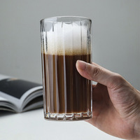 Tasse à café glacé style Ins, café au lait américain, café froid, mocha, classique, rétro, écologique, couleur unie, verre simple pour la maison