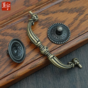 Poignée de tiroir Chengyu K099 de style européen antique, en alliage de zinc, forme barre, durable, pour porte de placard classique - Product Image 3