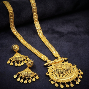 Wholesale Fashion Necklaces 14K 18K 24K Micron Gold Filled Forming Long Necklaces Set Traditional Floral Design Long Jewelry Set - Product Image 1