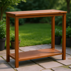 Tavolo Console da Giardino in Legno di Acacia Marrone, Arredamento Moderno e Resistente per Esterni - Product Image 2