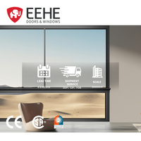 Fenêtre coulissante horizontale en aluminium EEHE Schuco, certifiée NFRC, insonorisée, étanche, panoramique, extérieure, anti-insectes, moderne