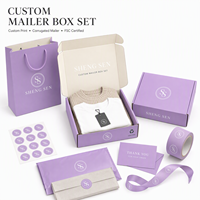 Ensemble de boîtes d'emballage violettes personnalisées, boîtes cadeaux de Noël, boîtes d'expédition avec logo, boîtes d'expédition écologiques biodégradables