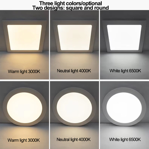 Lampada <span class=keywords><strong>LED</strong></span> Rotonda in Alluminio IP44 AC85-265V, Pannello Sottile <span class=keywords><strong>a</strong></span> Montaggio Superficiale, Luce da <span class=keywords><strong>Soffitto</strong></span> <span class=keywords><strong>LED</strong></span> Dimmerabile per Casa - Product Image 2