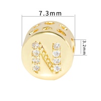 Vente de bijoux DIY en perles, 26 lettres, accessoires en cuivre plaqué or, bracelet, collier