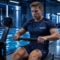 Ensemble de t-shirt et short de sport OEM, 100% polyester, respirant, évacuant l'humidité, vêtements de fitness pour l'entraînement