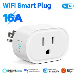 <span class=keywords><strong>Enchufe</strong></span> Inteligente Tuya Estándar Americano 10A/16A, <span class=keywords><strong>Enchufe</strong></span> WiFi Compatible con <span class=keywords><strong>Alexa</strong></span> y Google Assistant, Control Remoto por Aplicación, Temporizador, Control de Grupo para EE. UU. - Product Image 1