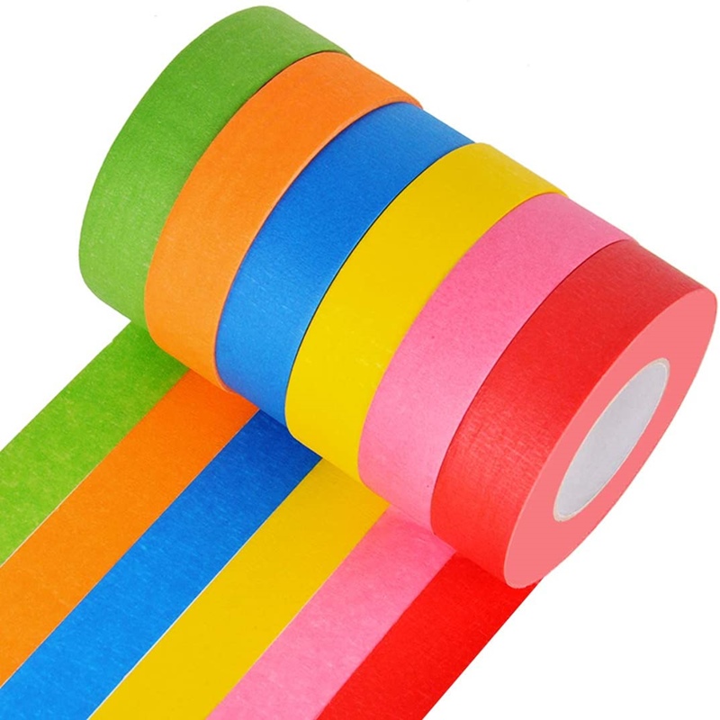 Low Adhesive Solvent - Based Acrylic Red Colorful Thin Masking Tape Crepe Paper