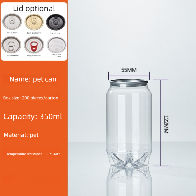 350ml PET Plastic Cup with Lid