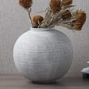 High quality home desktop decoration big ceramic flower vases custom art craft terracotta vase for flower