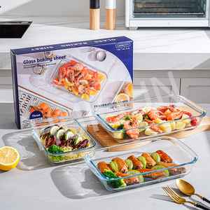Plateau <span class=keywords><strong>de</strong></span> cuisson en verre <span class=keywords><strong>de</strong></span> forme variée cercle/carré/rectangle four à micro-ondes résistant à la chaleur plateau à <span class=keywords><strong>poisson</strong></span> domestique matériau borosilicate - Product Image 5