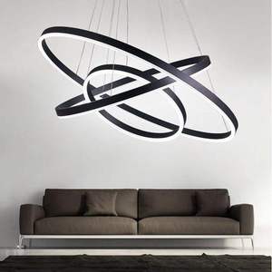 Per la casa decorativo moderno soggiorno Hotel <span class=keywords><strong>cerchio</strong></span> pendente Design 3 anello acrilico <span class=keywords><strong>lampadario</strong></span> a Led di lusso - Product Image 1