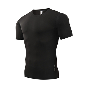 T-shirts de course pour hommes de haute qualité 90% Polyester 10% Spandex séchage rapide Gym Fitness personnalisé grande taille T-shirts en gros - Product Image 1