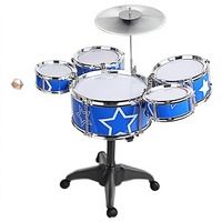 Children's Educational Plastic 6-Piece Drum Set Toy for Beginner Practice Baby Simulation Jazz Percussion Instrument