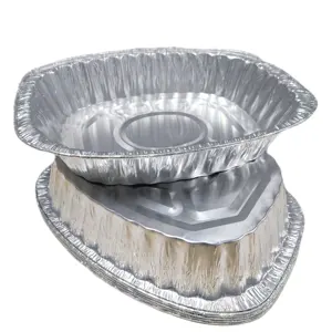 18*14" Oval Roaster 454*362*85mm Food Grade 7500ml oven safe Aluminum Foil Container for Turkey Baking Tray Plate