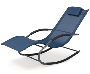 <span class=keywords><strong>Chaise</strong></span> longue de <span class=keywords><strong>piscine</strong></span> en tissu respirant robuste <span class=keywords><strong>pour</strong></span> patio, avec cadre métallique incurvé, fauteuil inclinable à gravité zéro avec coussin amovible - Product Image 1